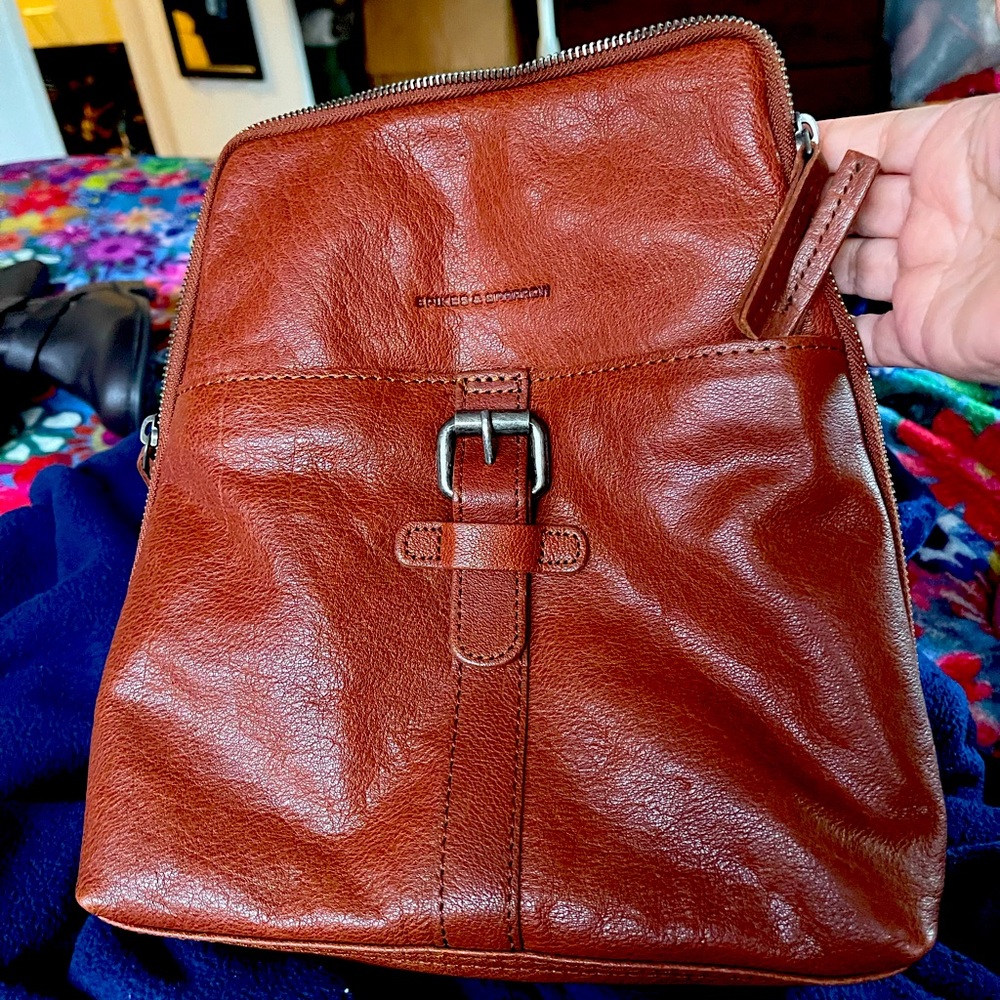 Leather Spike & Sparrow Backpack Purse